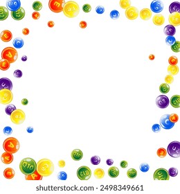 Vitamins and minerals complex. Multivitamins supplement round colorfull scattered pills. Beauty treatment and nutrition skin care.   Healthy life concept. Medical and scientific background. 