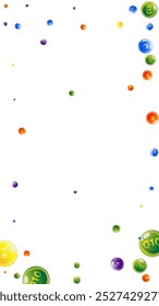 Complexo de vitaminas e minerais. Multivitamínicos complementam comprimidos redondos coloridos espalhados. Tratamento de beleza e nutrição cuidados com a pele.   Conceito de vida saudável. Ilustração essencial do vetor de vitaminas. 