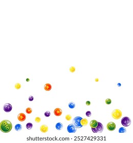 Vitamins and minerals complex. Multivitamins supplement round colorfull scattered pills. Beauty treatment and nutrition skin care.   Essential vitamins vector illustration.  Wellness concept.