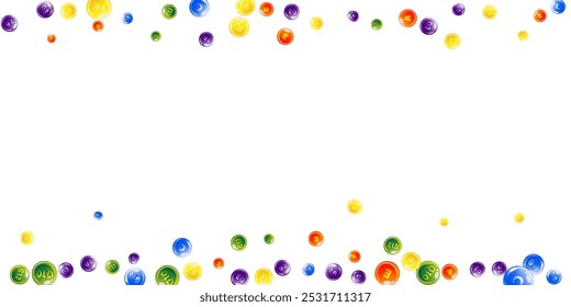 Vitamins and minerals complex. Multivitamins supplement round colorfull scattered pills. Beauty treatment and nutrition skin care.   Medical and scientific background.  Wellness concept.
