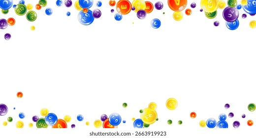 Complejo de vitaminas y minerales. Multivitamínicos suplementos redondos píldoras dispersas de colores. Tratamiento de belleza y nutrición cuidado de la piel. Concepto de vida saludable. Ilustración vectorial de vitaminas esenciales.