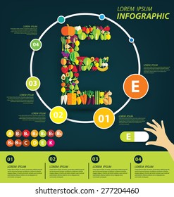 Vitamins and minerals concept. vector illustration.