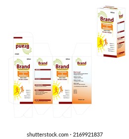 VITAMINS MINERALS Syrup packaging box Multi vitamin design