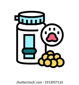 vitaminas para el vector de iconos de color de mascota. vitaminas para el signo de mascota. ilustración de símbolo aislado