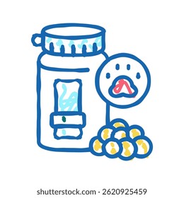 vitamins for pet doodle icon sketch vector. vitamins for pet sign. isolated symbol illustration
