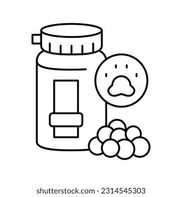 vitamins for pet line icon vector. vitamins for pet sign. isolated contour symbol black illustration