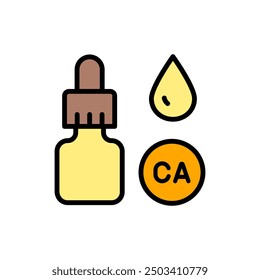 Icono de Vector de color de vitaminas para mascotas. Suplemento de calcio para articulaciones y huesos saludables para mascotas signo. Ilustración de símbolo aislado