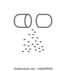 Vitamins, probiotic, bifidobacteria line icon. Isolated on white background