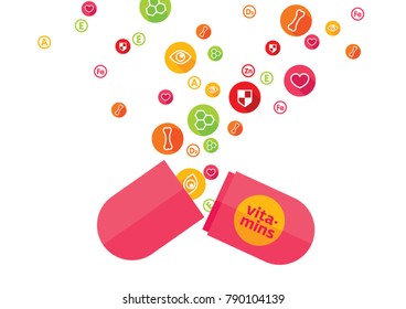 Vitamins set illustration