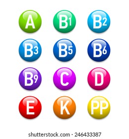 Vitamins set. Vector.