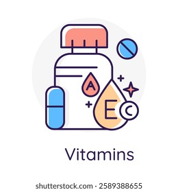 Vitamins – Supplement Bottles Representing Essential Nutrients