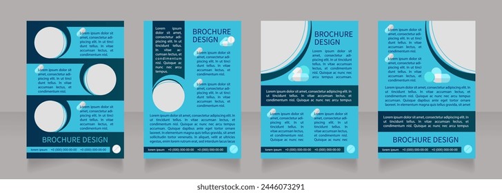 Vitamins and supplements blank brochure layout design. Vertical poster template set with empty copy space for text. Premade corporate reports collection. Editable flyer paper pages