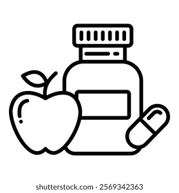 Vitamins And Supplements Icon Element For Design