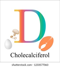 Vitamins vector. Essential vitamins in food. Healthy nutrition for human body