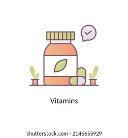 Vitamins vector Filled Outline Icon Design illustration. Medical And Lab Equipment Symbol on White background EPS 10 File