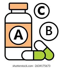 Vitamins Vector Icon Depicting Dietary Supplement Illustration