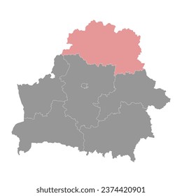 Mapa de la región de Vitebsk, división administrativa de Bielorrusia.