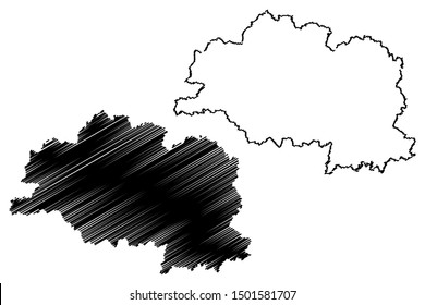 Vitebsk Region (Republic of Belarus, Byelorussia or Belorussia, Regions of Belarus) map vector illustration, scribble sketch Vitsebsk Voblast or Vitebsk Oblast map