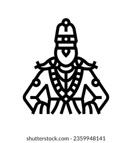 vithoba god indian line icon vector. vithoba god indian sign. isolated contour symbol black illustration