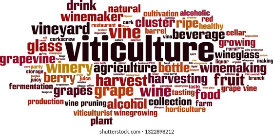 Viticulture word cloud concept. Vector illustration