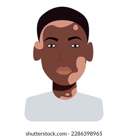 vitiligo man vector avatar for social media flat illustration