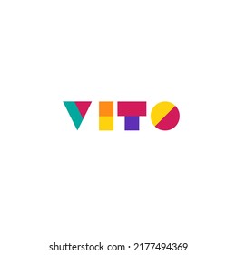 VITO  three 4 letter logo combination alphabet vector creative company icon design template modern full color
