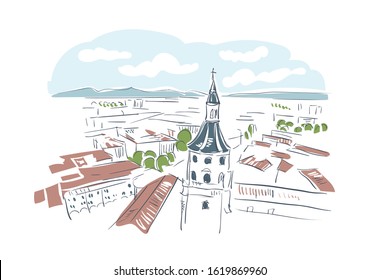 Vitoria Gasteiz Spain Europe vector sketch city illustration line art