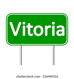 Vitoria road sign isolated on white background.