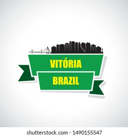 Vitoria skyline - Brazil - vector illustration