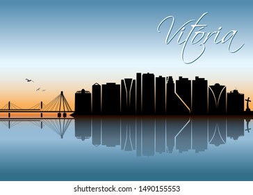 Vitoria skyline - Brazil - vector illustration