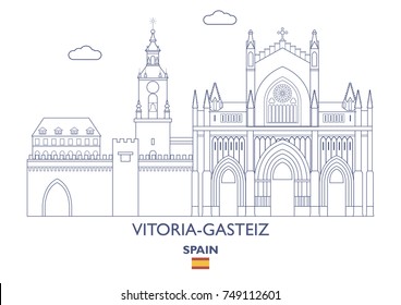 Vitoria-Gasteiz Linear City Skyline, Spain