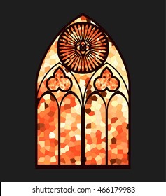 Vitrage window vector illustration / Stained glass gothic window 