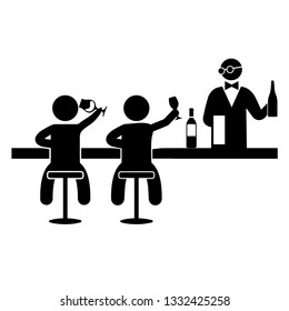 vitrine, people in restaurant in restaurant icon. Element of dinner in a restaurant illustration. Premium quality graphic design icon. Sign and symbols collection icon for websites