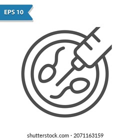 Icono De Fertilización In Vitro. Icono profesional, perfecto píxel, formato EPS 10.