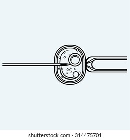 In vitro fertilisation. IVF. Isolated on blue background