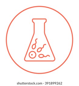 Icono de línea de fertilización in vitro.