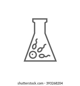 Icono de línea de fertilización in vitro.