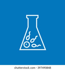 Icono de línea de fertilización in vitro.