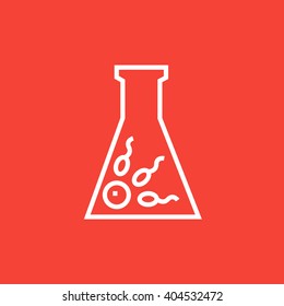 Icono de línea de fertilización in vitro.