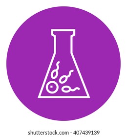 Icono de línea de fertilización in vitro.