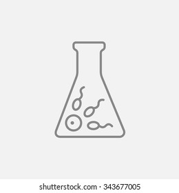 Icono de línea de fertilización in vitro para web, móviles e infografías. Icono vector de gris oscuro aislado en fondo gris claro.