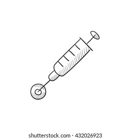 Icono de esbozo vectorial de fertilización in vitro aislado en el fondo. Dibujo manual Icono de fertilización in vitro. Icono de esbozo de fertilización in vitro para infografía, sitio web o aplicación.