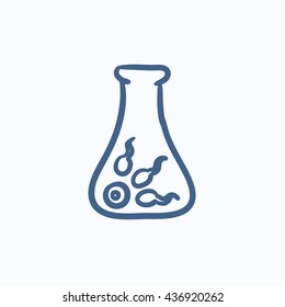 Icono de esbozo vectorial de fertilización in vitro aislado en el fondo. Dibujo manual Icono de fertilización in vitro. Icono de esbozo de fertilización in vitro para infografía, sitio web o aplicación.