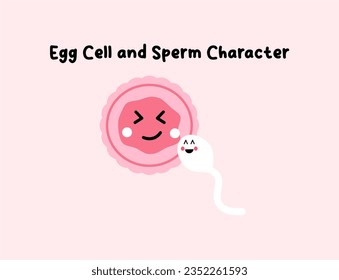 In vitro fertilization. Egg cell illustration. Sperm collecting. Medical poster for clinic. Idea of infertility and problem with reproduction. Artificial pregnancy with modern technology. Insemination