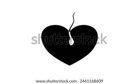 In vitro fertilization emblem, black isolated silhouette