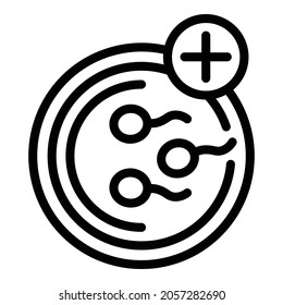 Vitro-Düngung Symbol Umrissvektor. Embryo der Insemination. Zelltransfer