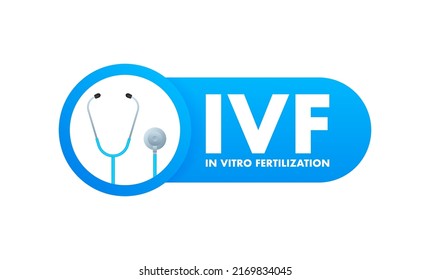 Fertilización in vitro. Tratamiento con marfil. Ilustración vectorial.