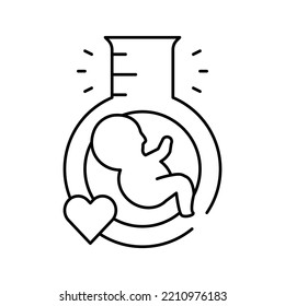 in vitro fertilization line icon vector. in vitro fertilization sign. isolated contour symbol black illustration