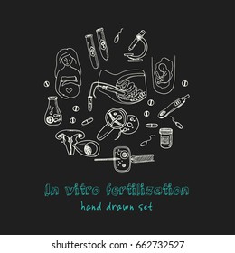 in vitro fertilization set Vector isolated Illustration on white background for menus, recipes and packages product