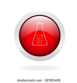 Vitro red glossy button